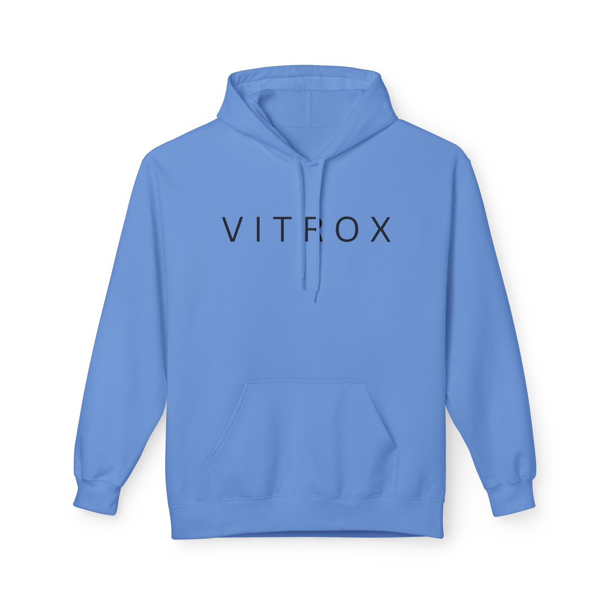 Minimalist VITROX Fleece Hoodie, Unisex Softstyle Sweatshirt, Cozy Fashion for All Seasons, Gift for Friends, Casual Wear