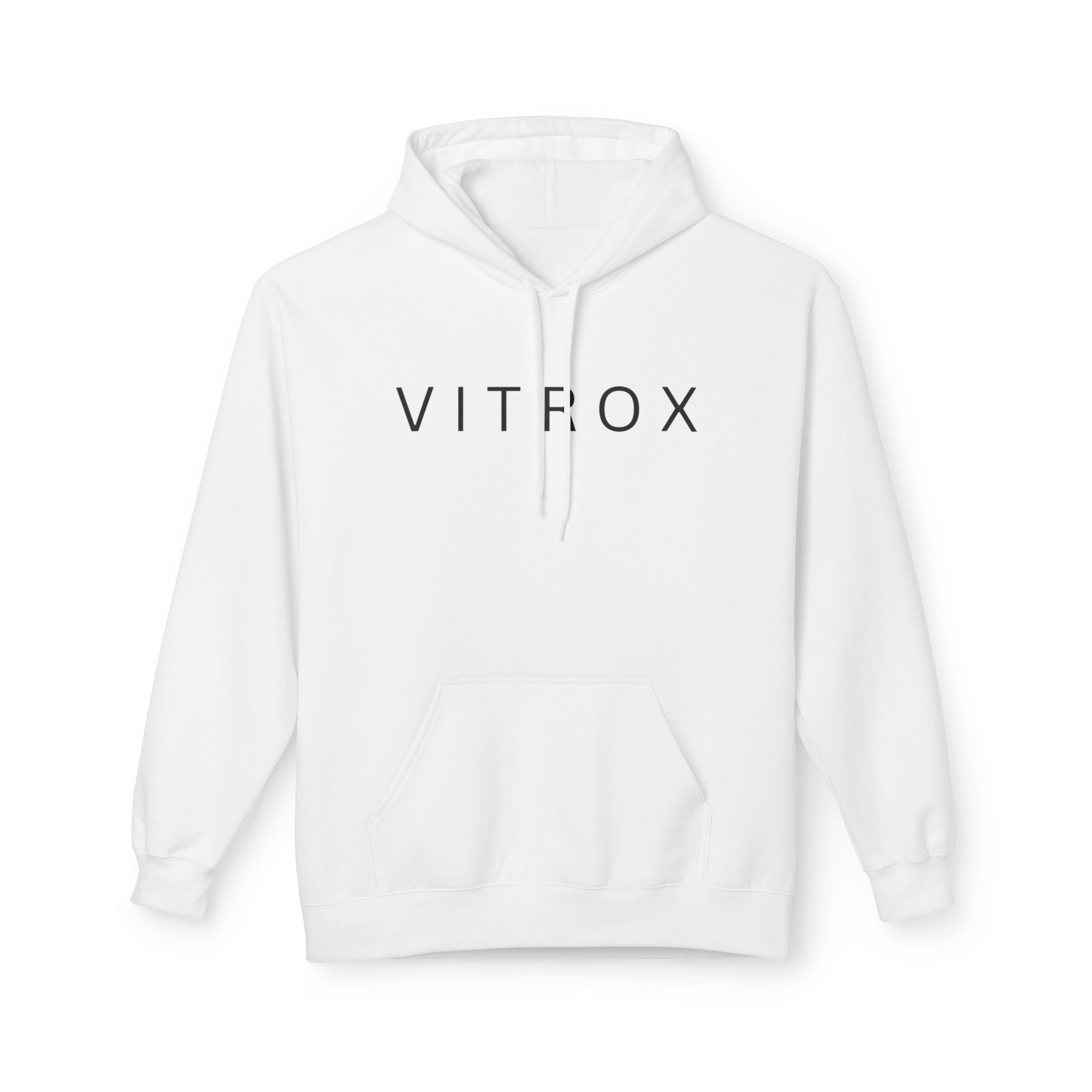 Minimalist VITROX Fleece Hoodie, Unisex Softstyle Sweatshirt, Cozy Fashion for All Seasons, Gift for Friends, Casual Wear