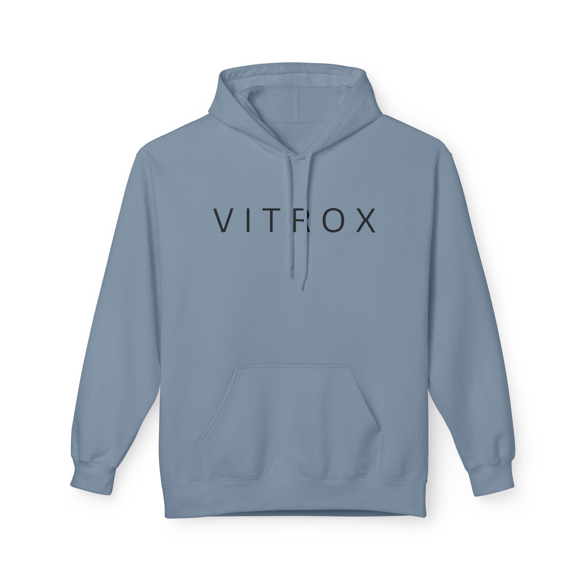 Minimalist VITROX Fleece Hoodie, Unisex Softstyle Sweatshirt, Cozy Fashion for All Seasons, Gift for Friends, Casual Wear