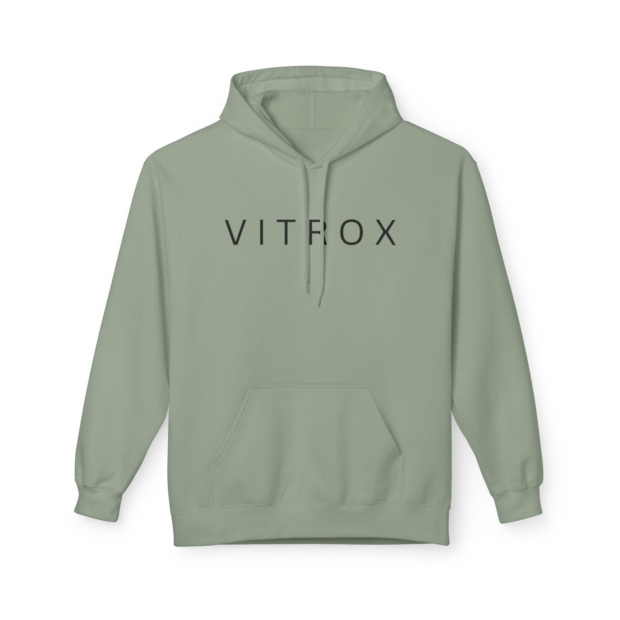 Minimalist VITROX Fleece Hoodie, Unisex Softstyle Sweatshirt, Cozy Fashion for All Seasons, Gift for Friends, Casual Wear