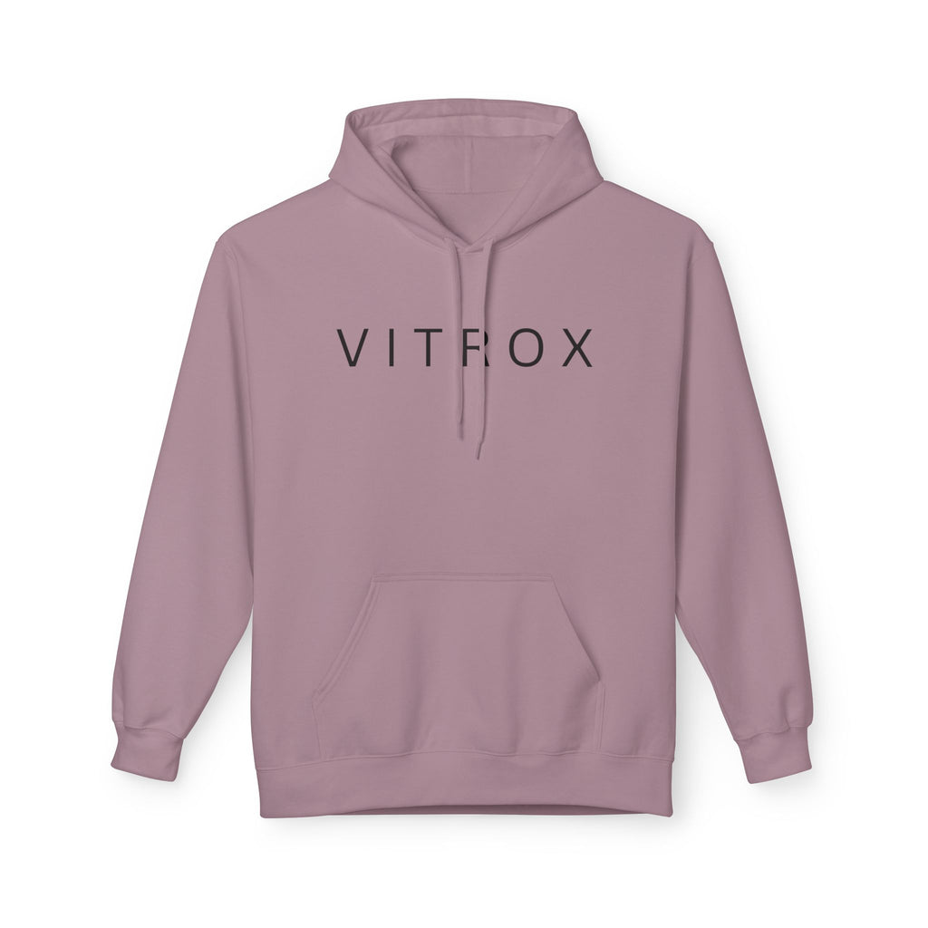 Minimalist VITROX Fleece Hoodie, Unisex Softstyle Sweatshirt, Cozy Fashion for All Seasons, Gift for Friends, Casual Wear