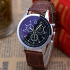 Blue Light Glass Three-eye Belt Men&#039;s Watches Men&#039;s Micro-explosion Gift Fashion Watches