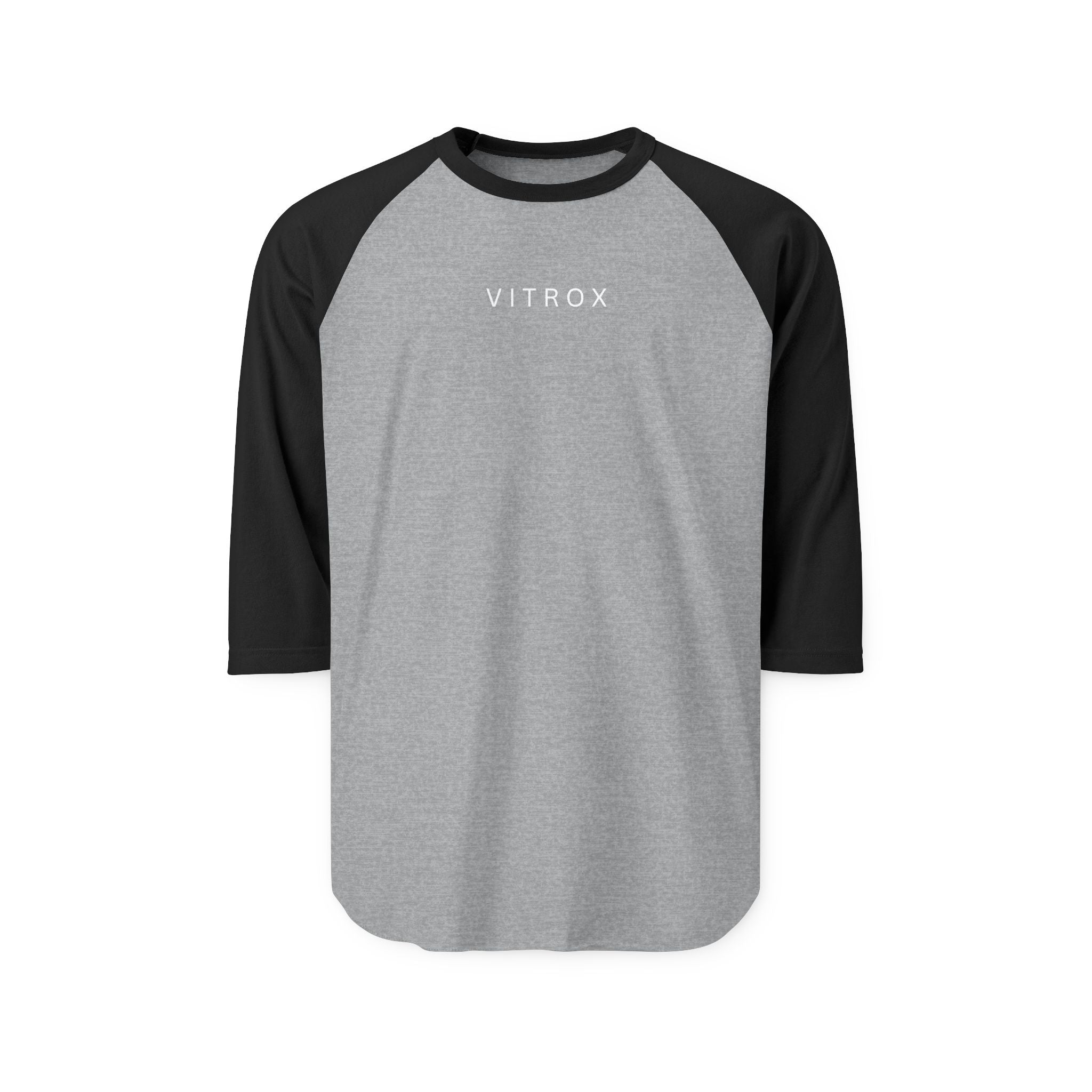 Vitrox Baseball Raglan Tee — Black & White 3/4 Sleeve