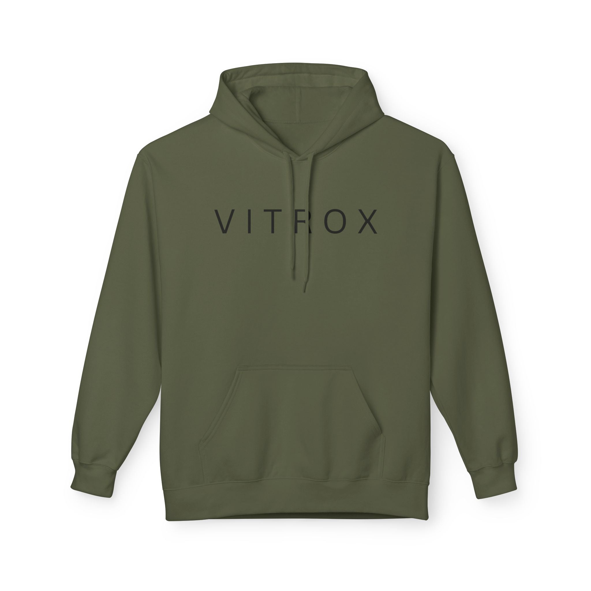 Minimalist VITROX Fleece Hoodie, Unisex Softstyle Sweatshirt, Cozy Fashion for All Seasons, Gift for Friends, Casual Wear