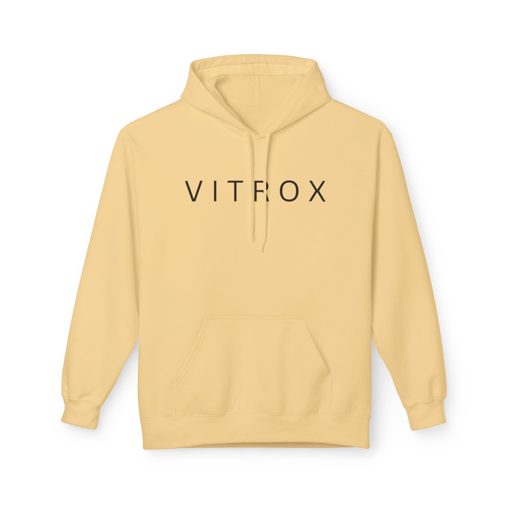Minimalist VITROX Fleece Hoodie, Unisex Softstyle Sweatshirt, Cozy Fashion for All Seasons, Gift for Friends, Casual Wear