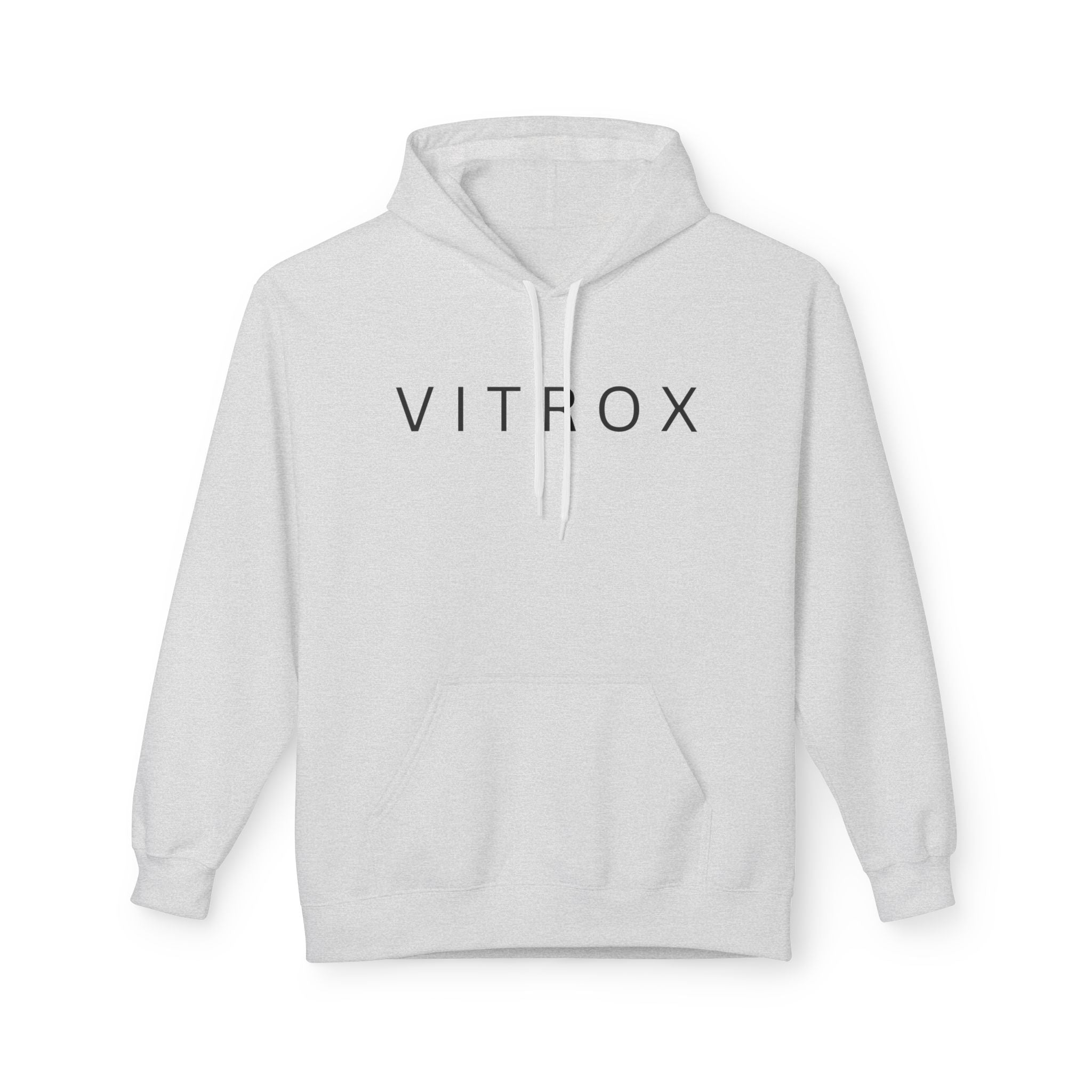 Minimalist VITROX Fleece Hoodie, Unisex Softstyle Sweatshirt, Cozy Fashion for All Seasons, Gift for Friends, Casual Wear