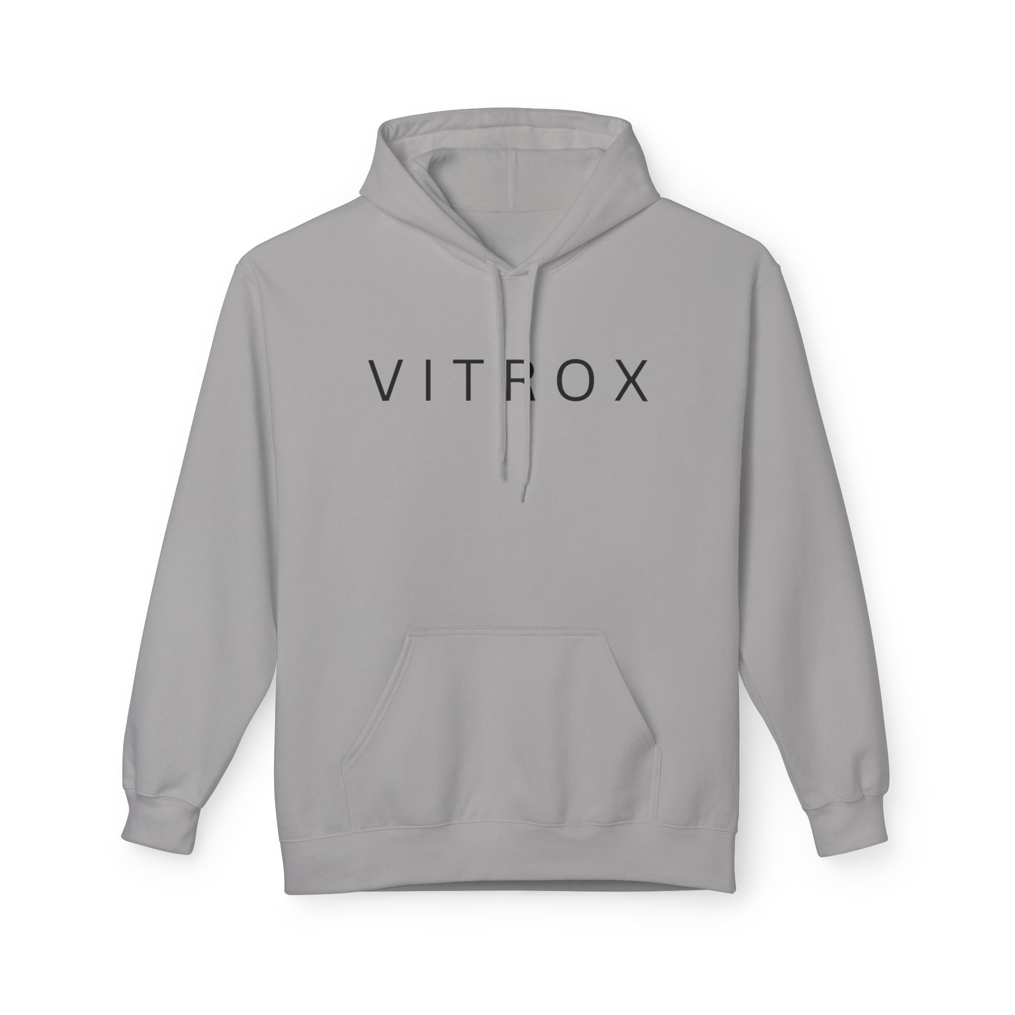 Minimalist VITROX Fleece Hoodie, Unisex Softstyle Sweatshirt, Cozy Fashion for All Seasons, Gift for Friends, Casual Wear