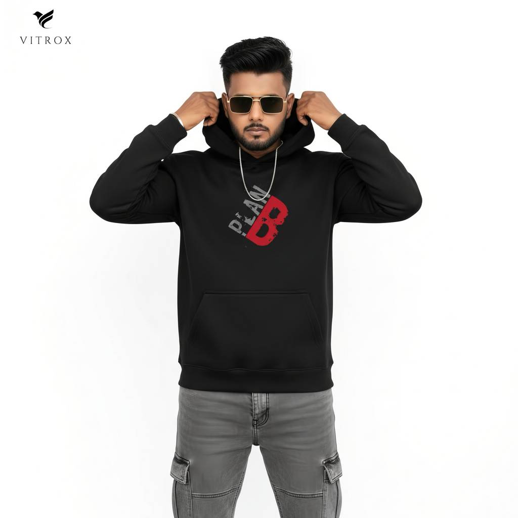 Plan B Hoodie, Casual Unisex Sweatshirt, Relaxed Fit Pullover, Perfect Gift for Him or Her, Comfortable Layering