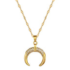 Crescent Curved Light Luxury Cross-border Banquet Wedding Necklace Women&#039;s Internet Celebrity All-match Clavicle Chain Titanium Steel Chain