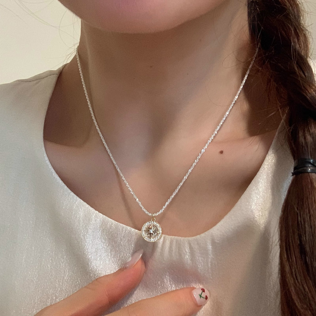 Niche High-end Six-pointed Star Starry Sky Necklace Women&#039;s Personality Versatile Design Pendant New Short Neck Chain