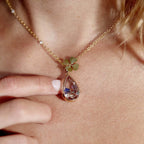 Ocean Heart Can Open Necklace Water Drop Pendant European And American Niche Cute Small Objects Clavicle Chain Color Protection