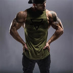 Brand Fashion Workout Gym Muscle Sleeveless Shirt Tank Top Men Casual O-neck Clothing Bodybuilding Sport Fitness Singlets Vest