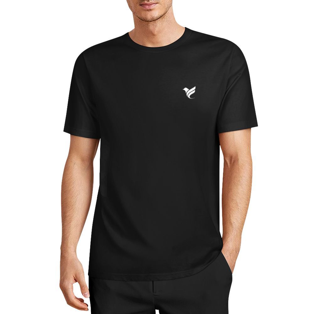 European Size Pure Cotton Heat Transfer Multi-color Short-sleeved T-shirt (Chest + Cuff Printing)